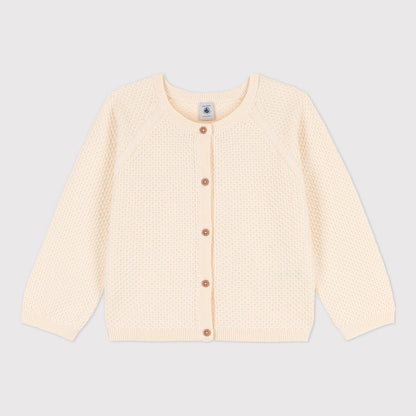 女童白色棉开衫