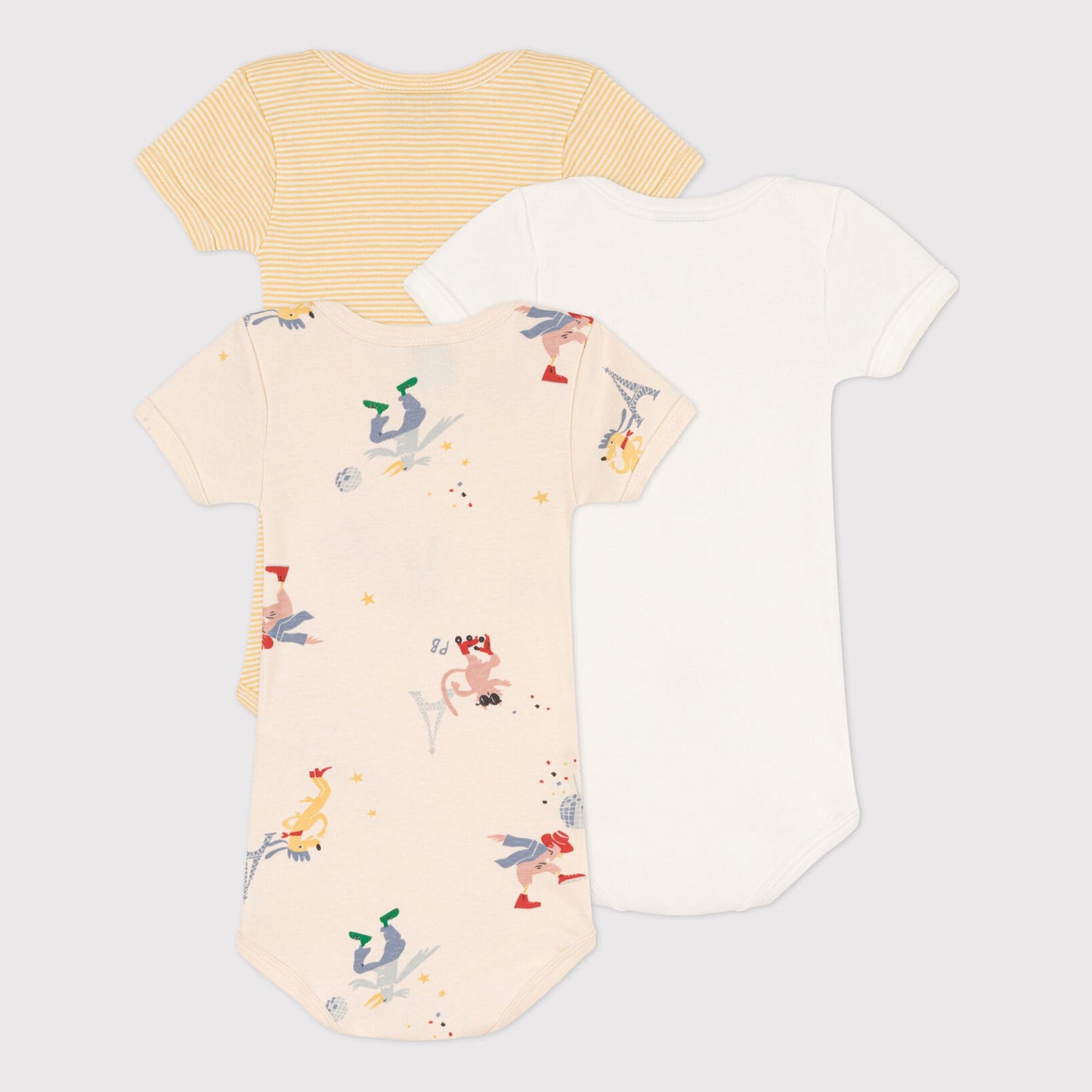 婴儿彩色棉连体衣套装(3件)