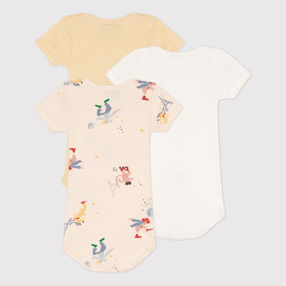 婴儿彩色棉连体衣套装(3件)