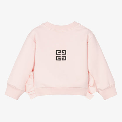 女童粉色Logo棉卫衣