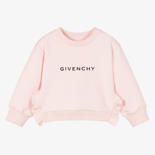 女童粉色Logo棉卫衣