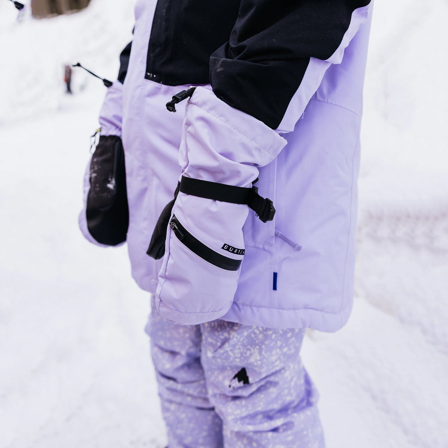 儿童紫色滑雪手套