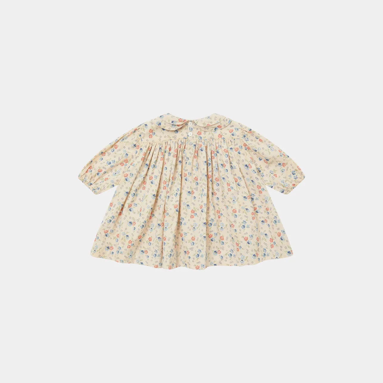 女婴米色碎花连衣裙