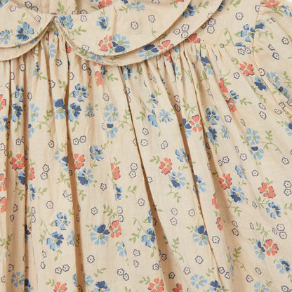 女婴米色碎花连衣裙