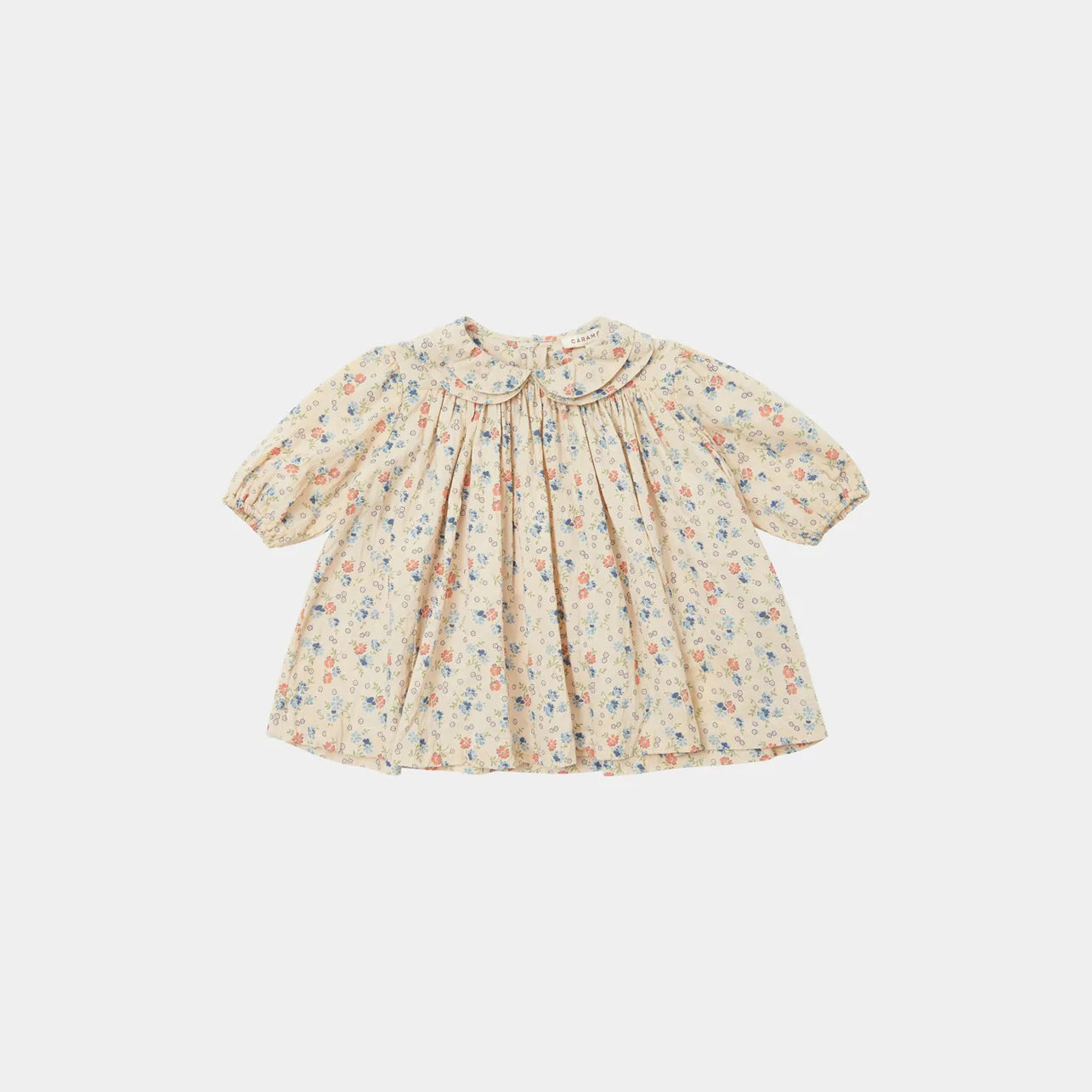 女婴米色碎花连衣裙