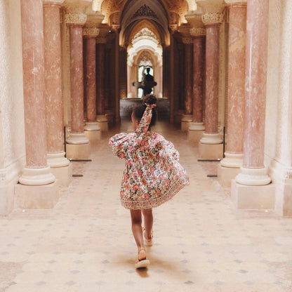 女童奶油白碎花发带