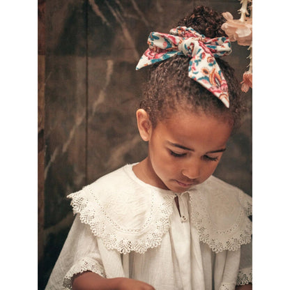 女童奶油白碎花发带