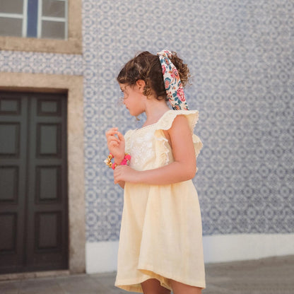 女童奶油白碎花发带