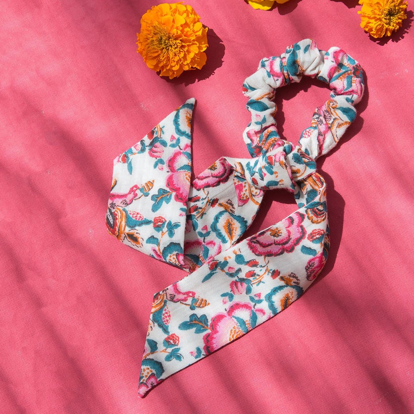 女童奶油白碎花发带