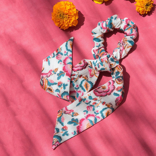 女童奶油白碎花发带