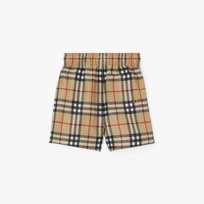 男婴米色格子泳裤