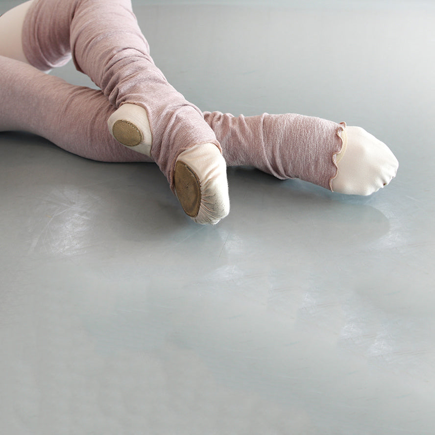 女童深粉色芭蕾舞护腿袜