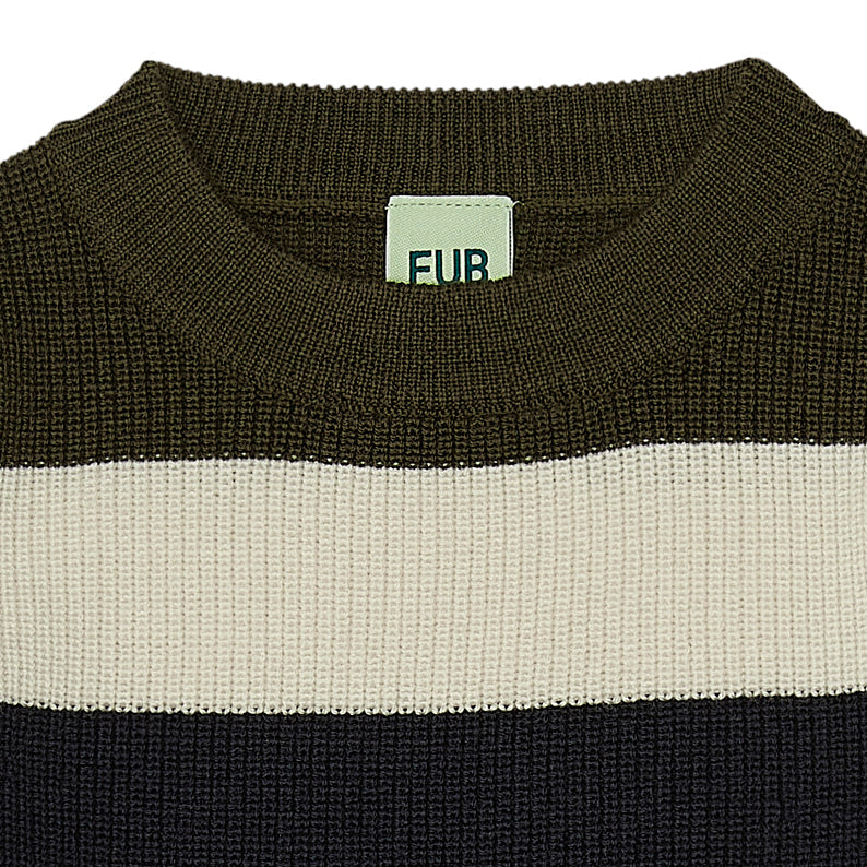 儿童棕色条纹羊毛毛衣