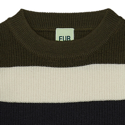 儿童棕色条纹羊毛毛衣