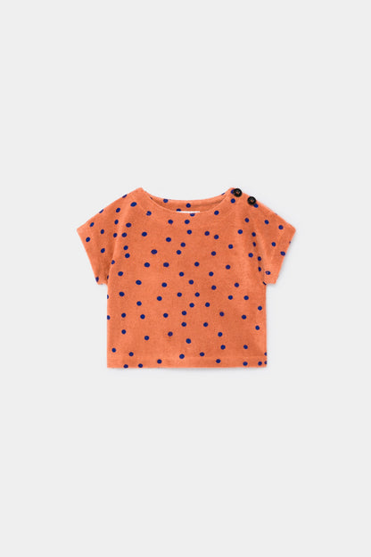 Baby Girls Orange Cotton Short Sleeve Sweatshirt