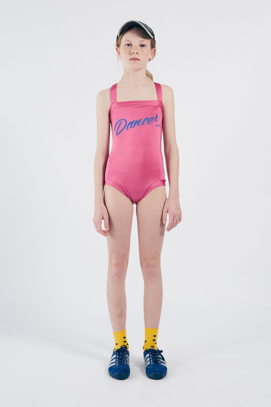 Girls Bright Pink Dancer Shorty Swimsuit