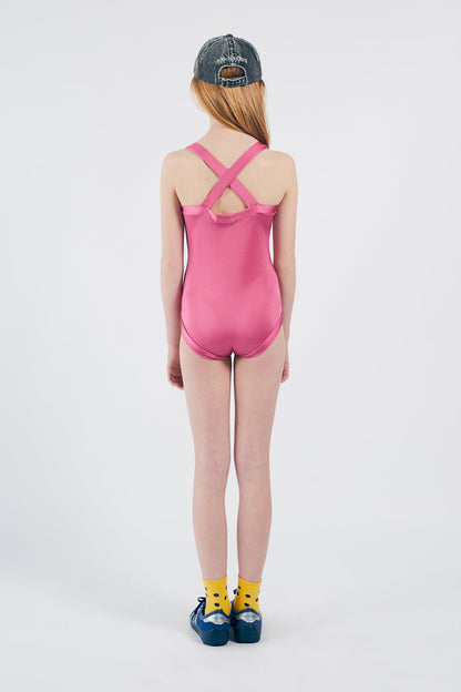 Girls Bright Pink Dancer Shorty Swimsuit
