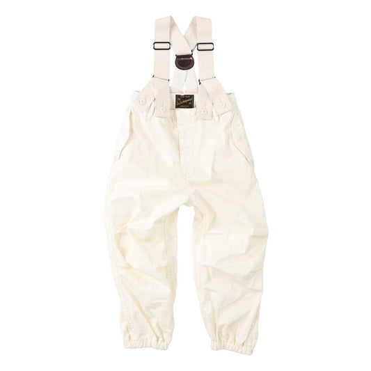 儿童白色背带长裤