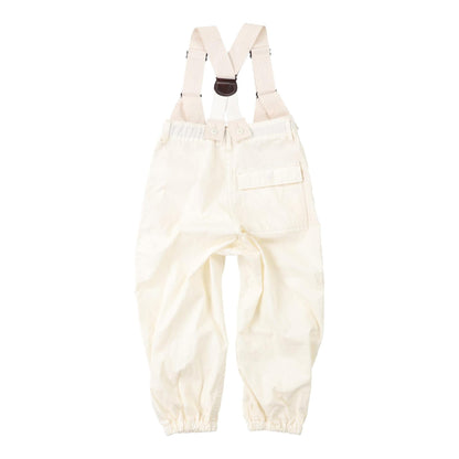 儿童白色背带长裤