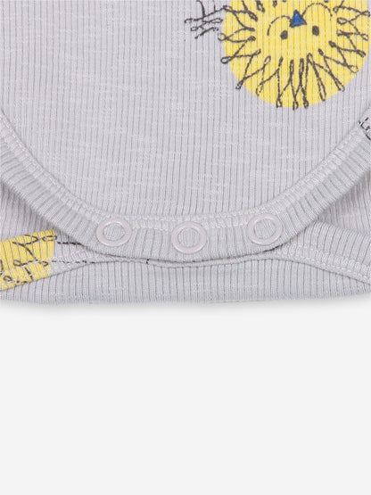 女婴灰色狮子棉连体衣