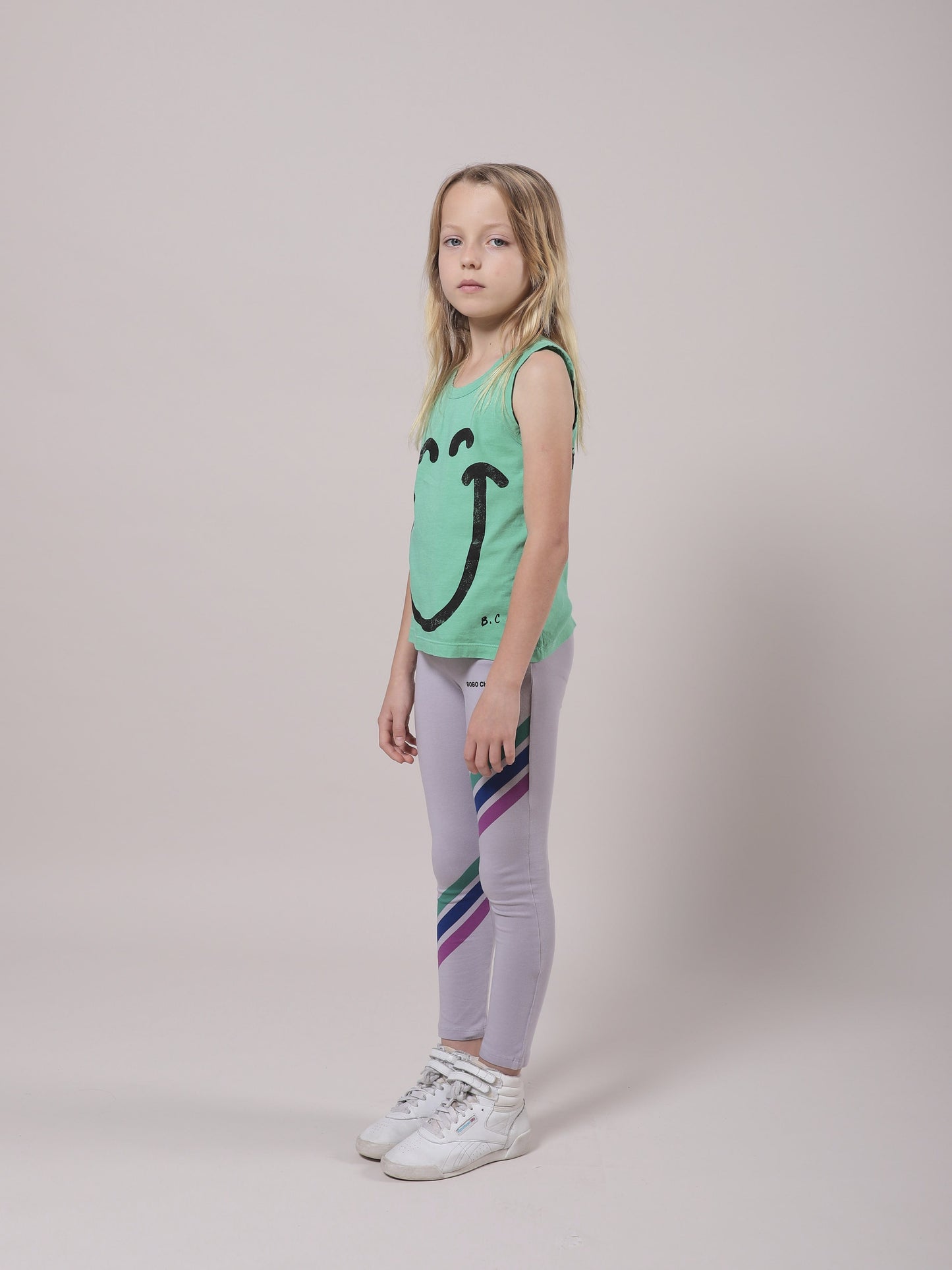 Girls Mint Smile Cotton Tank Top