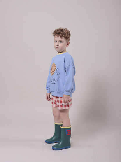 Girls Blue Lion Cotton Sweatshirt