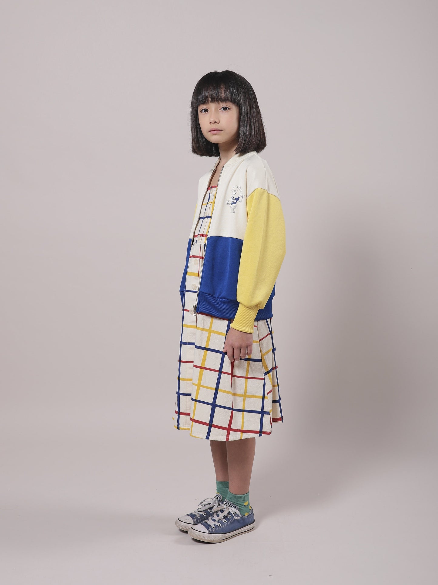 Girls White Bird Zip-Up Sweatshirt