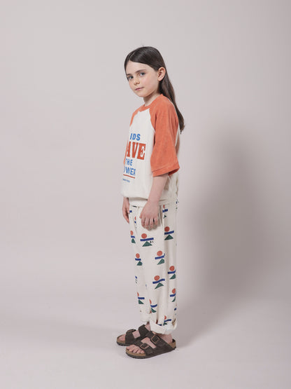 女童白色Logo棉卫衣