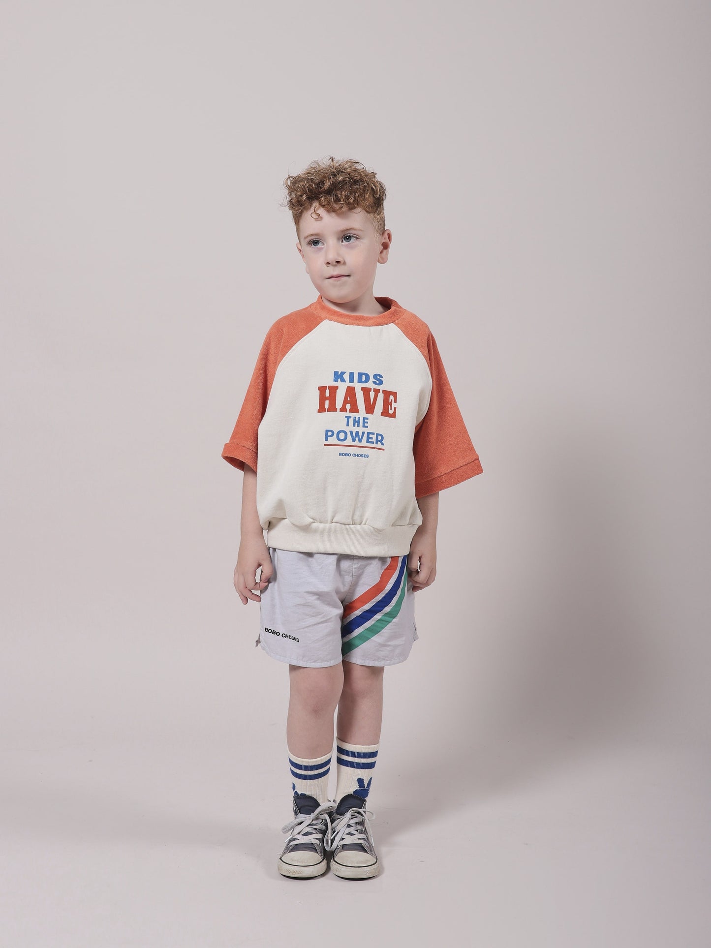 女童白色Logo棉卫衣