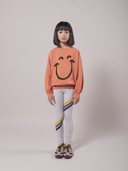 女童灰色条纹棉打底裤