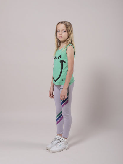 Girls Lavender Stripes Cotton Leggings