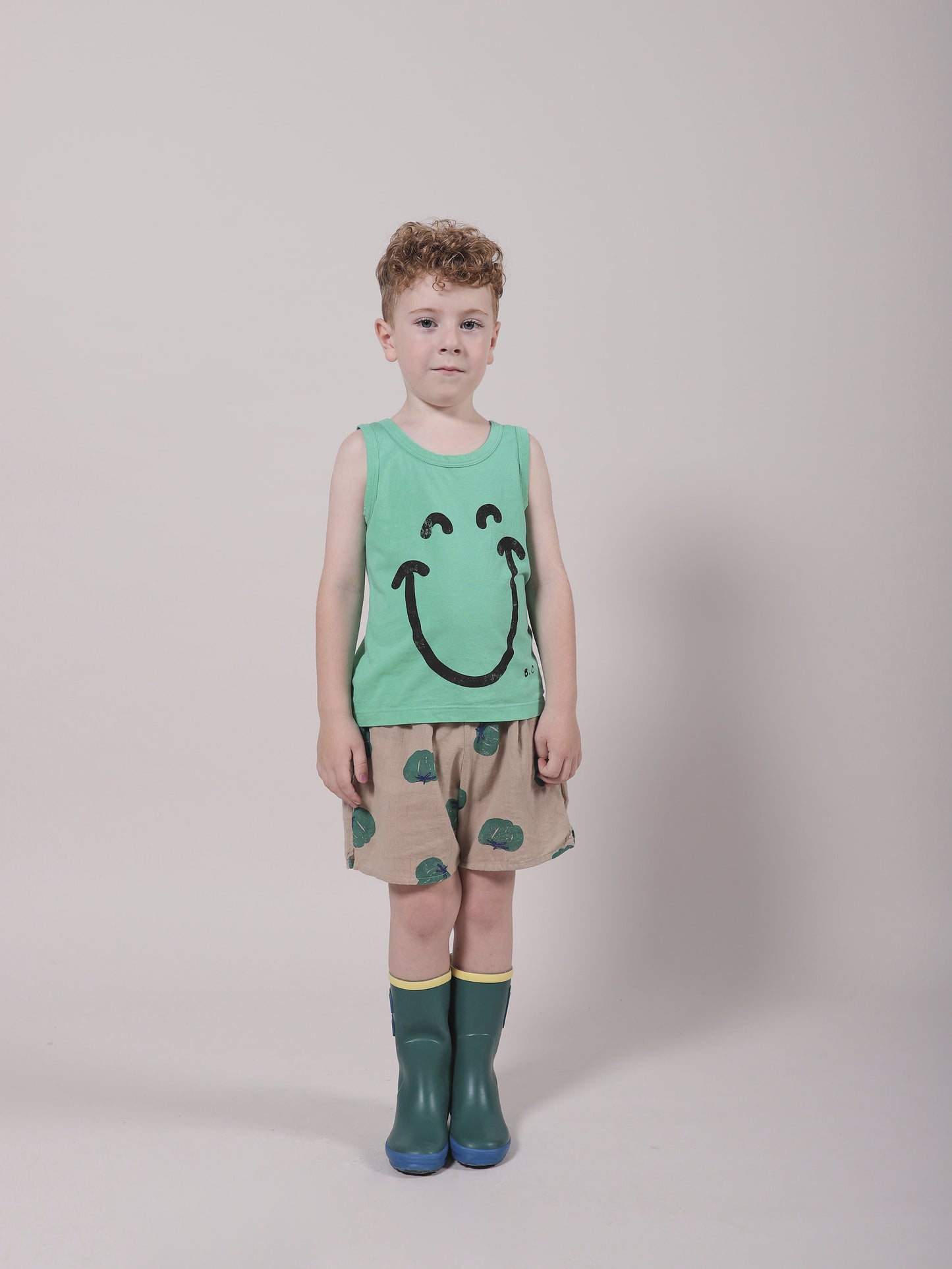 Girls Beige Tomato Cotton Shorts