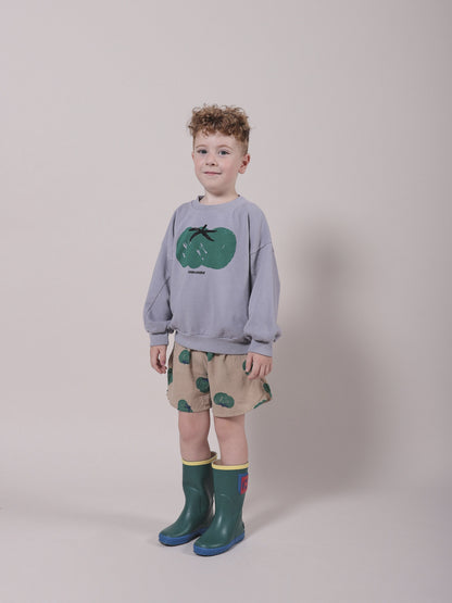 Girls Beige Tomato Cotton Shorts