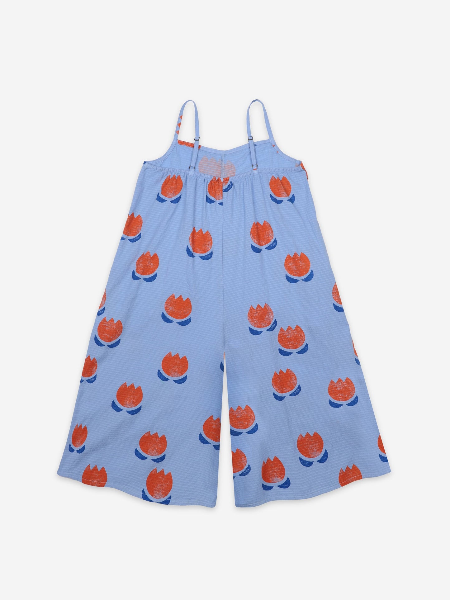 女童蓝色印花棉连体裤