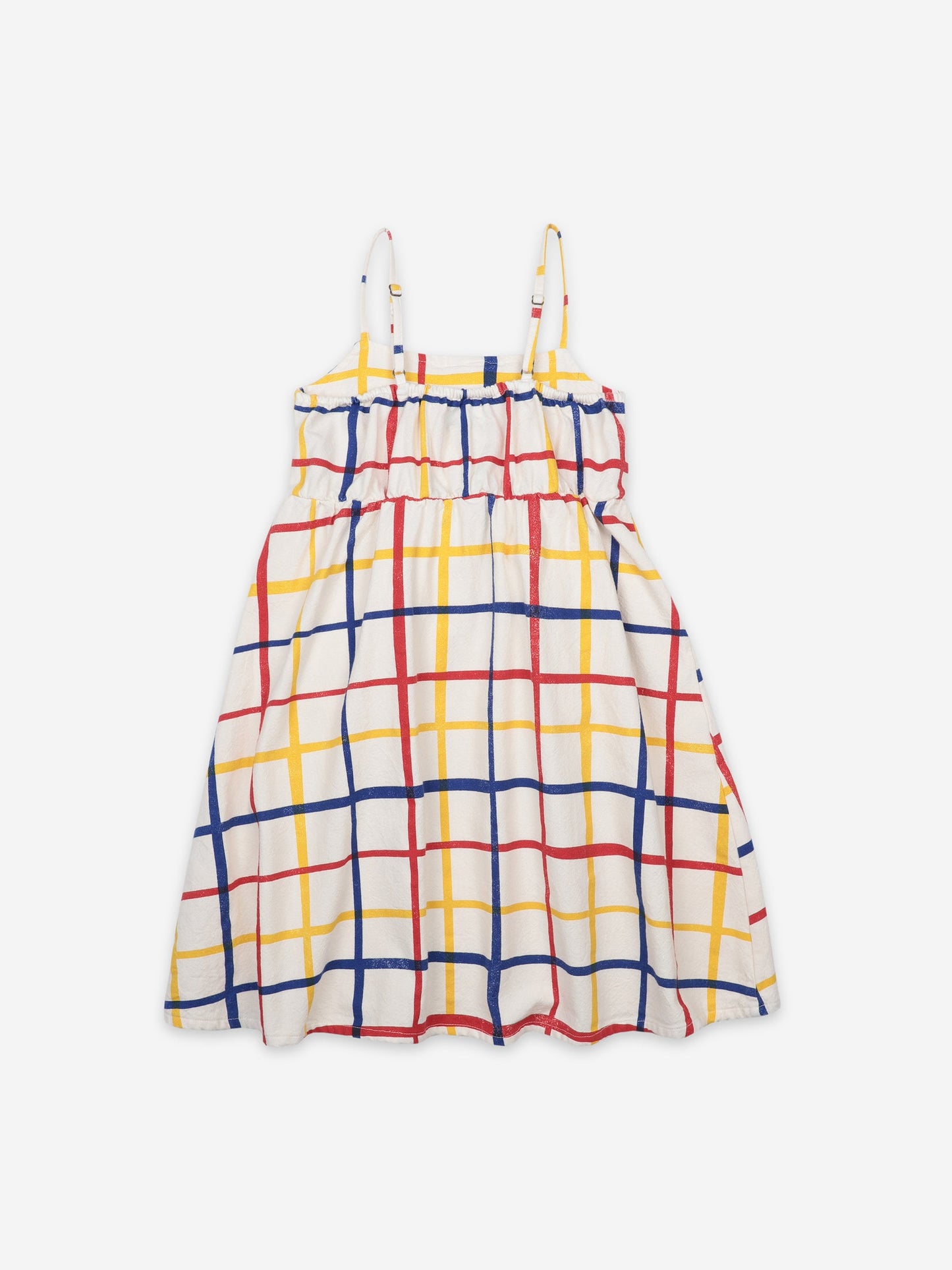 Girls Cream Check Cotton Dress