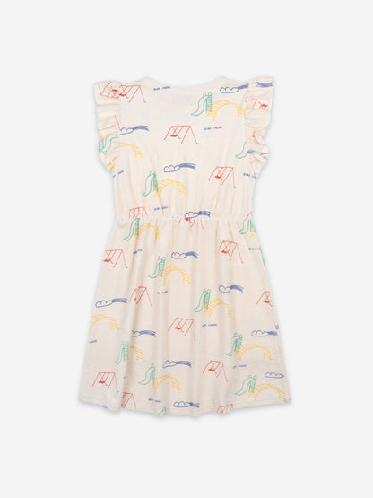 女童白色棉连衣裙