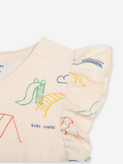 女童白色棉连衣裙