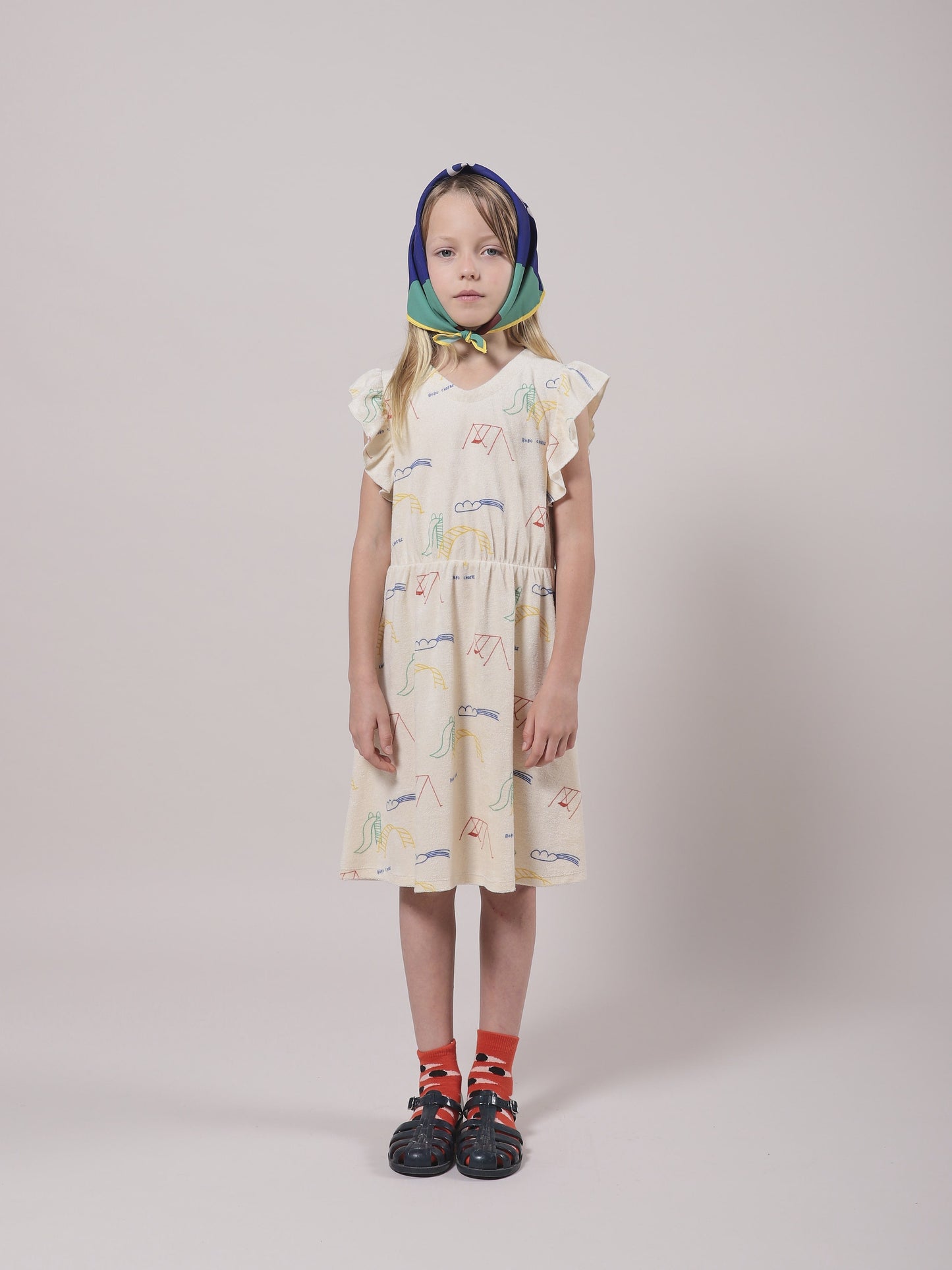 女童白色棉连衣裙