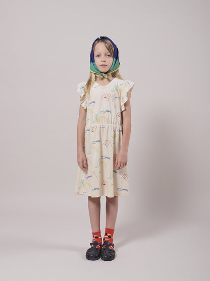 女童白色棉连衣裙