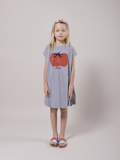 Girls Lavender Tomato Cotton Dress