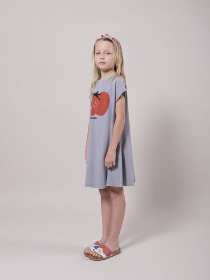 Girls Lavender Tomato Cotton Dress