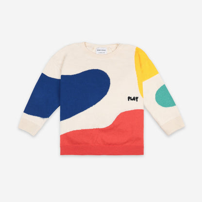 儿童白色绘画棉毛衣