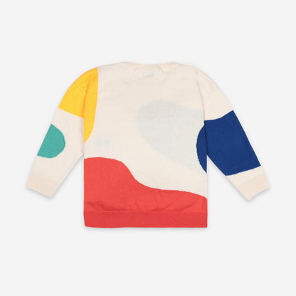 儿童白色绘画棉毛衣