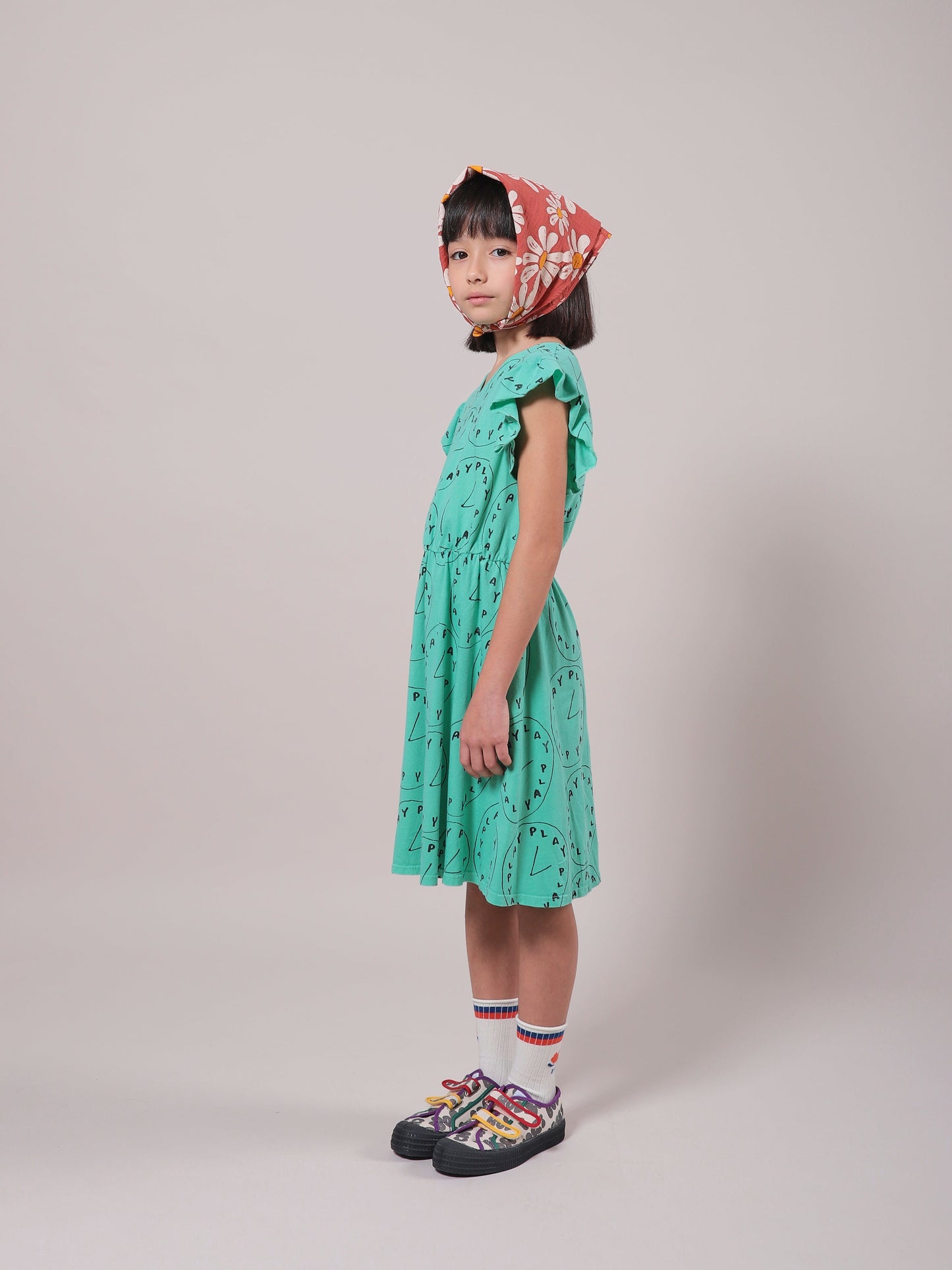 女童巧克力花朵长袜