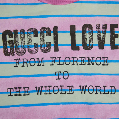 儿童绿色条纹棉T恤