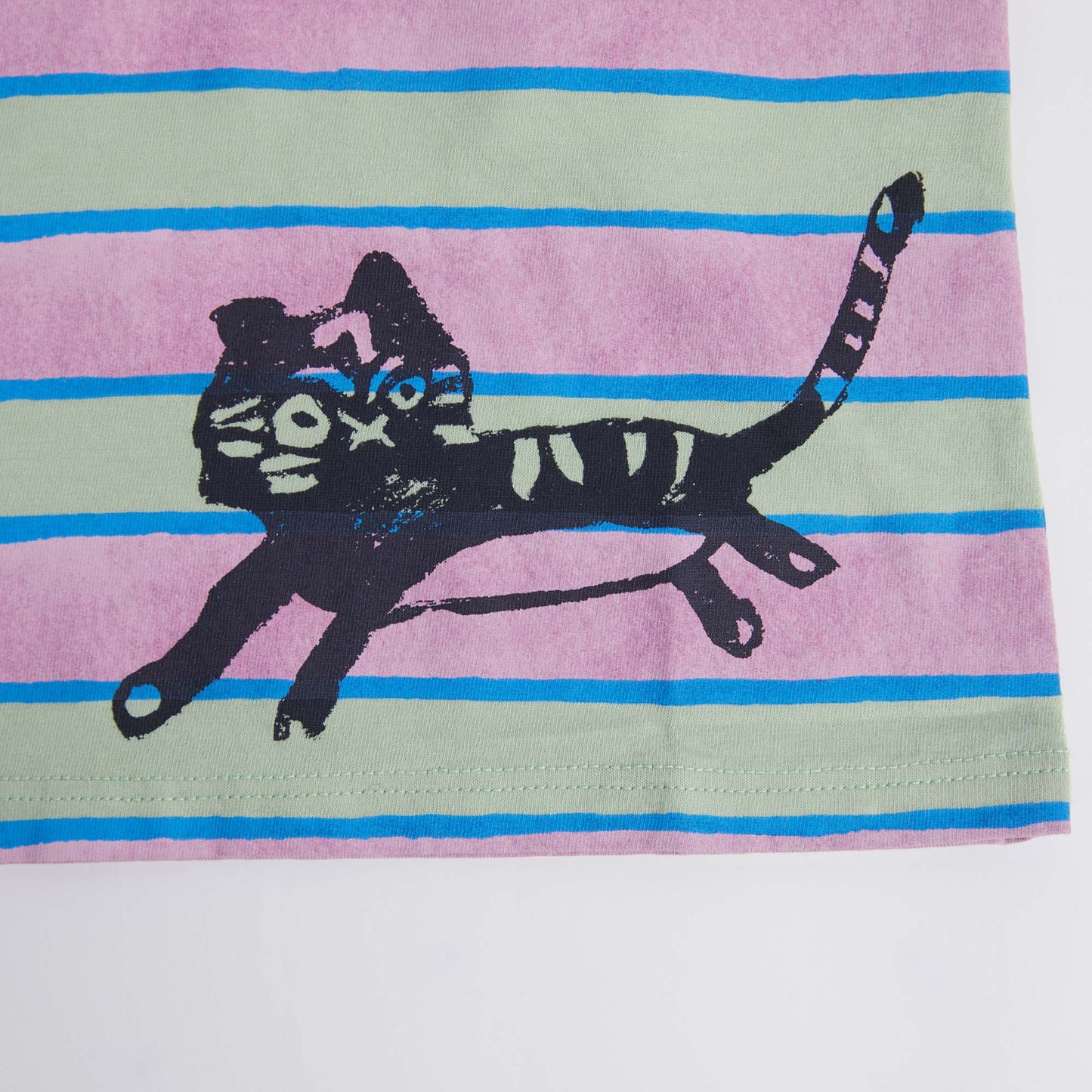 儿童绿色条纹棉T恤