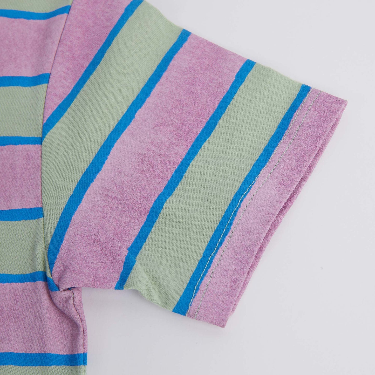 儿童绿色条纹棉T恤