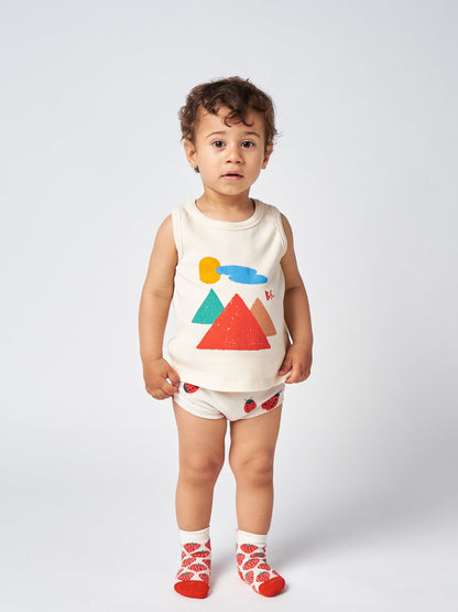 婴儿白色棉背心