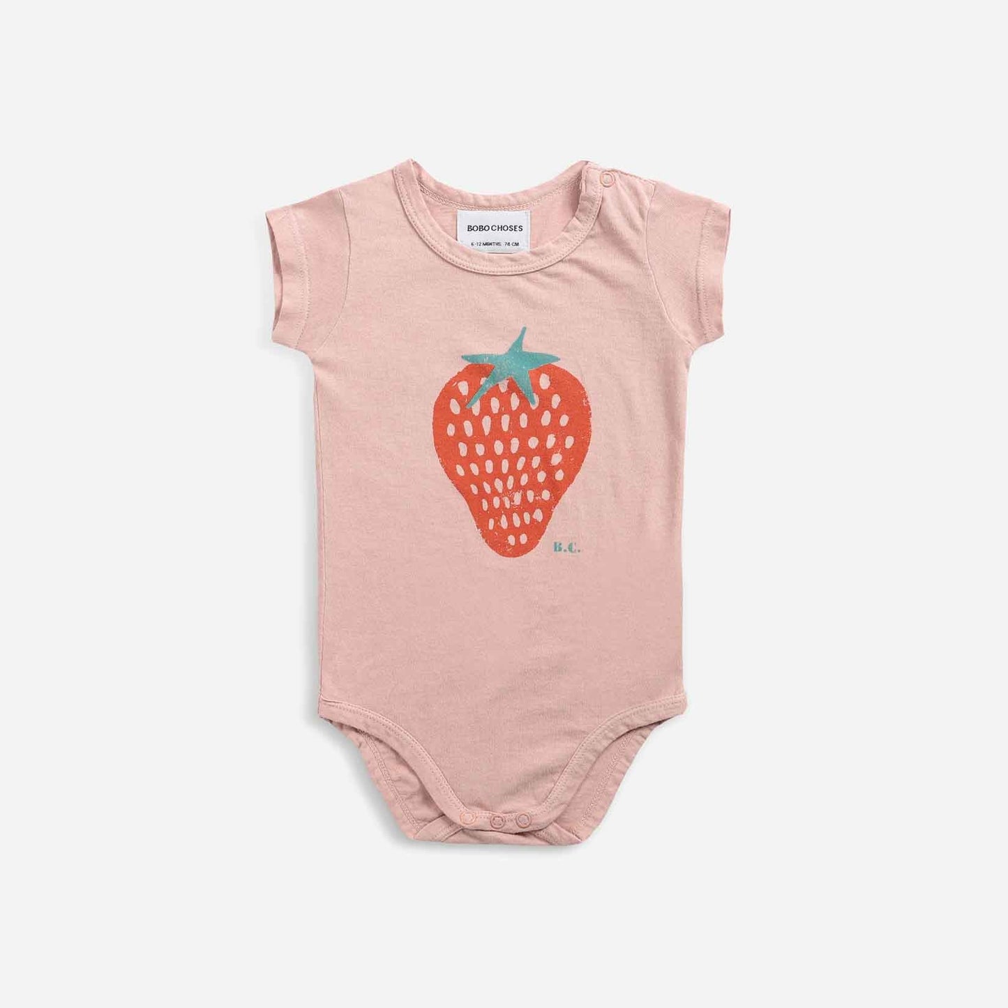 女婴粉色草莓棉连体衣