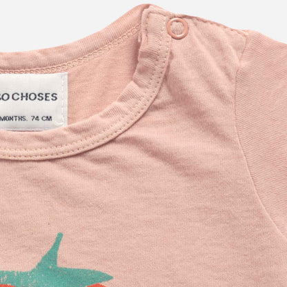 女婴粉色草莓棉连体衣